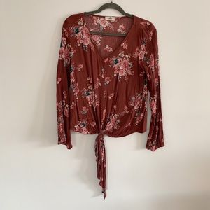 Entro Floral Tie Front Top